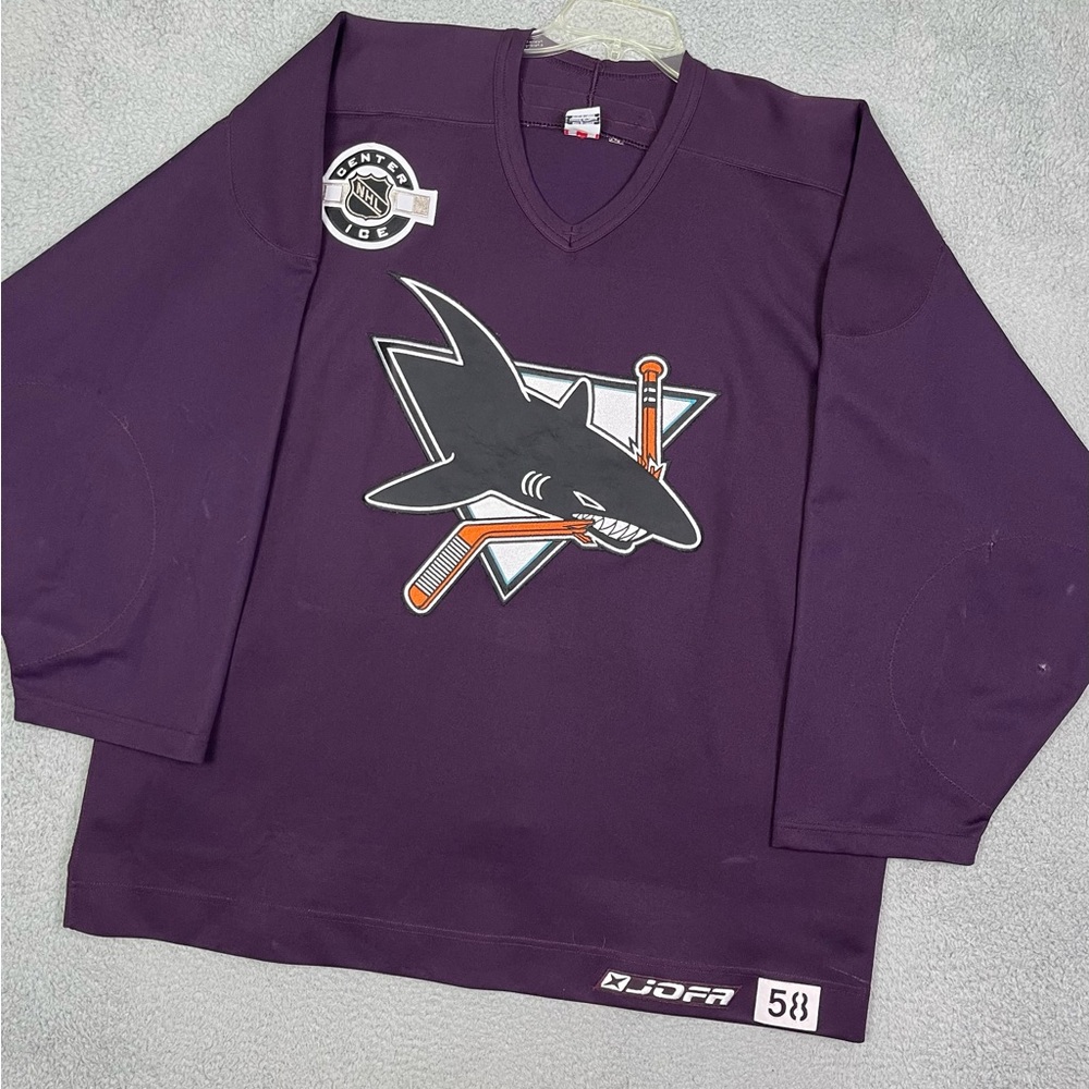 RARE Vintage San Jose sharks center ice purple jersey